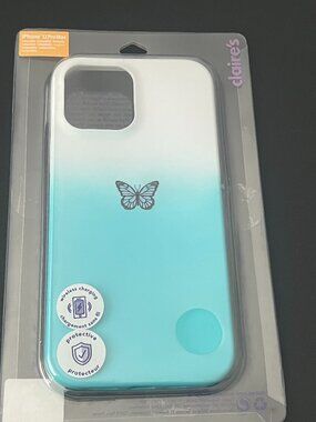 Claire’s iPhone 13 Pro Max Case Blue Gradient Butterfly Aesthetic Cute NIP